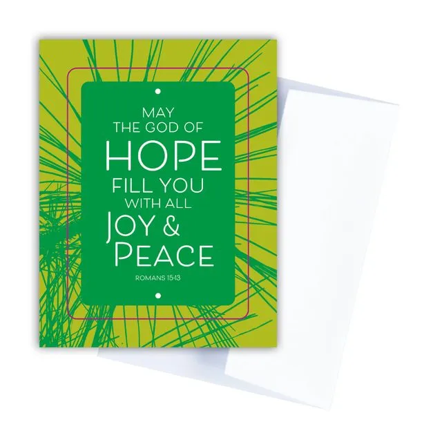Romans 15:13 blessing card in green