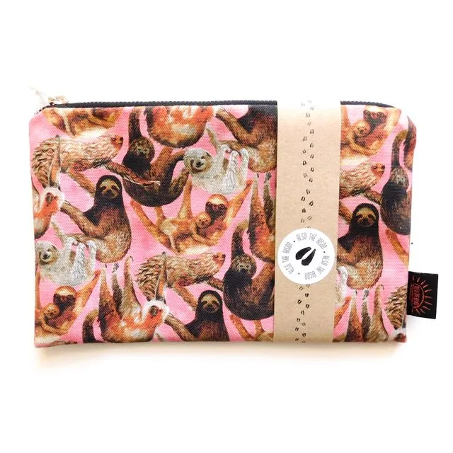 Sleuth of Sloths Print Pouch Bag