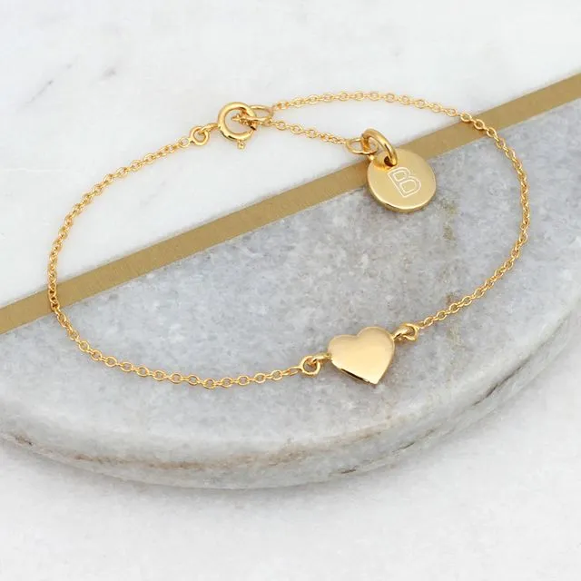 18ct Gold Plated Sterling Silver Heart bracelet