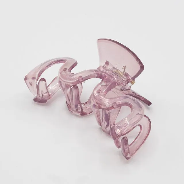 City Slick Y2K Hair Claw With Wavy Design In Pink