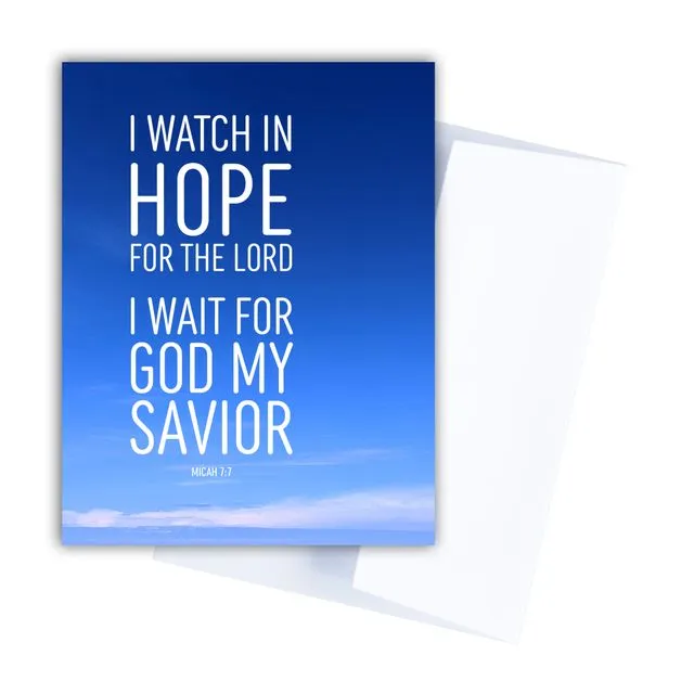 Micah 7:7 hope quote greeting card