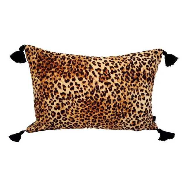 Leopard Velvet Oblong Cushion