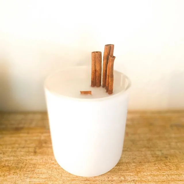 Matte White Cinnamon Stick Candle