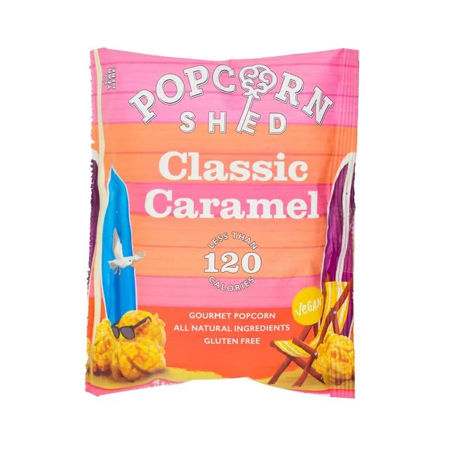 Vegan Classic Caramel Gourmet Popcorn Snack Pack 24g: Case of 16