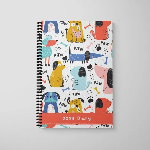 Pawsome Dogs A5 Diary (2023 - Fortnight To View)