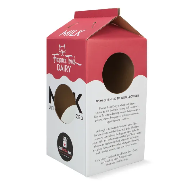 Mega Milk Carton - Cardboard Box Playhouse For Cats