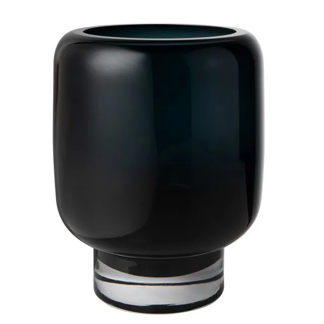 iconic design modern glass vase, Ink Blue, ZADAR 25IB, luxury 9mm glass