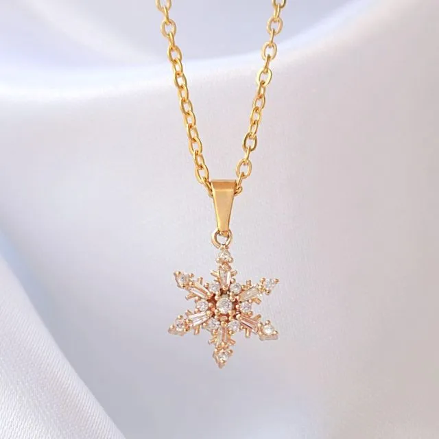 “Snow Princess” | 24K Snowflake Necklace
