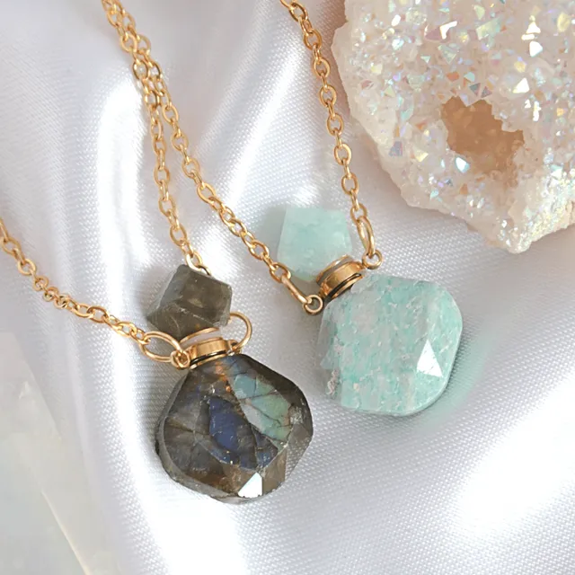 Luxury Mini Crystals Bottles | 24K Natural Crystals Necklaces