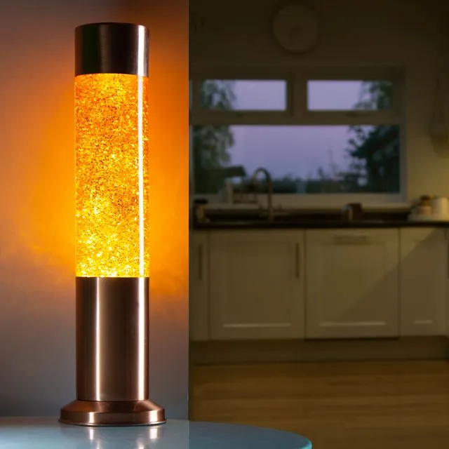 Nova Copper Glitter Lamp(UK 3 Pin Plug)