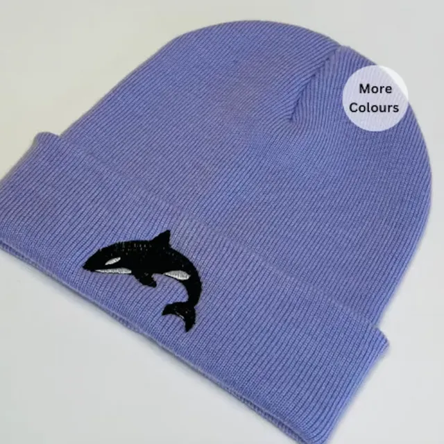 Orca Whale Embroidered beanie hat - Unisex