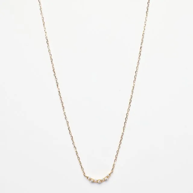 Faith Curve Bar 14k Solid Gold Necklace