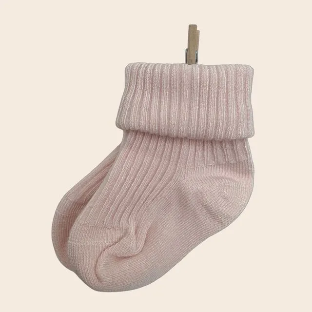Newborn Luxury cotton socks - Baby blush