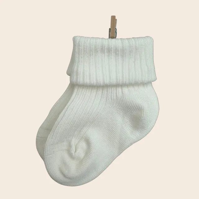 Newborn Luxury cotton socks - Classic white