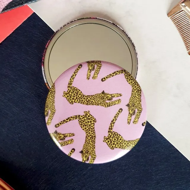 Leopard Print Pocket Mirror - Sold Individually