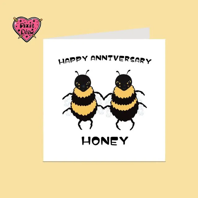 Happy Anniversary honey bee card
