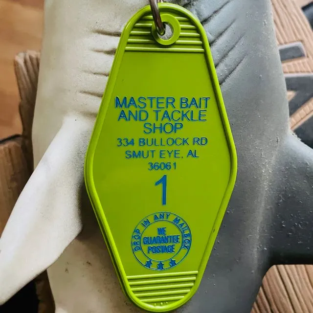 Motel Key Fob, Master Bait and Tackle