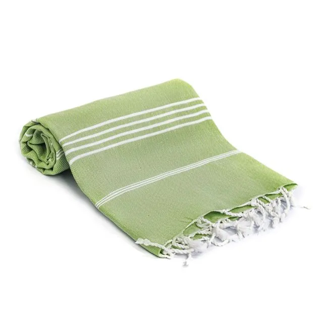 Signature Turkish Bath Beach Towels 100% Cotton Olive Green