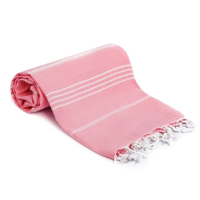 Signature Turkish Bath Beach Towels 100% Cotton Pink