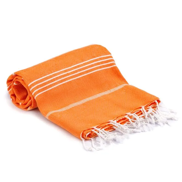 Signature Turkish Bath Beach Towels 100% Cotton Orange