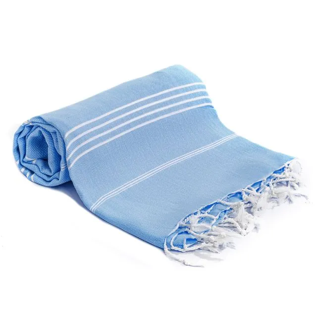 Signature Turkish Bath Beach Towels 100% Light Blue
