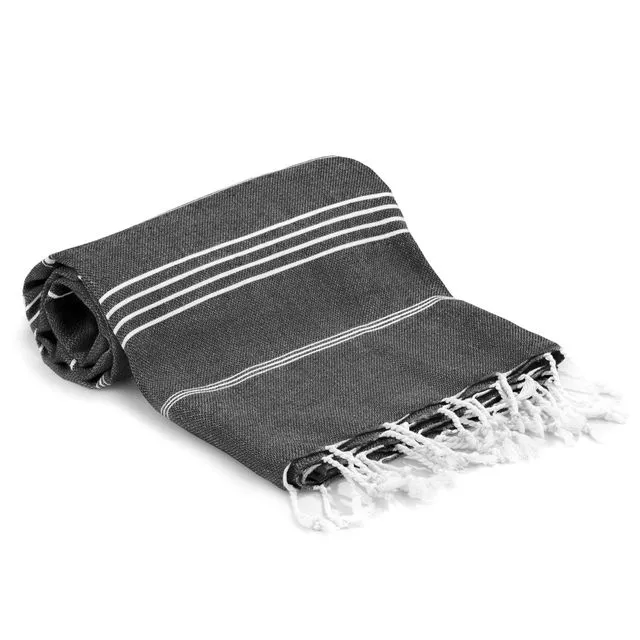 Signature Turkish Bath Beach Towels 100% Cotton Black