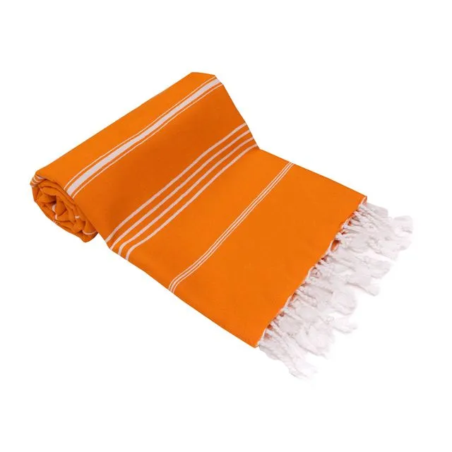 Premiere Turkish Bath Beach Towels 100% Cotton Pre-washed Super Soft Orange