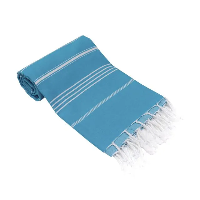 Premiere Turkish Bath Beach Towels 100% Cotton Pre-washed Super Soft Denim Blue