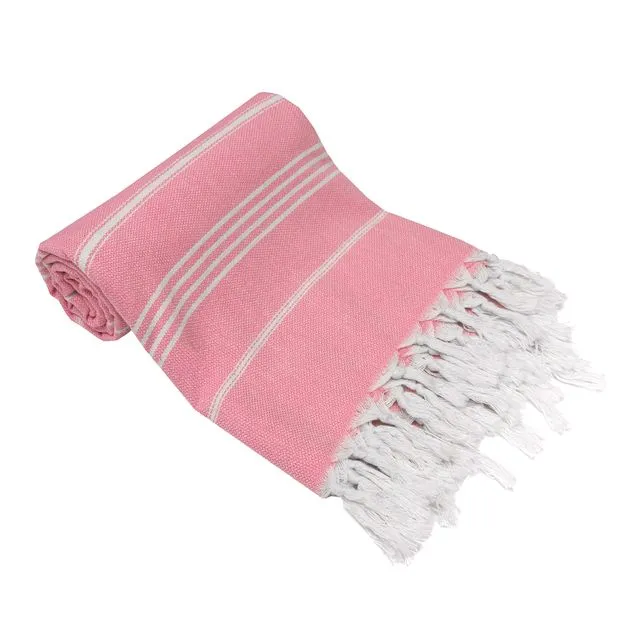 Organic Turkish Bath Beach Towels 100% Organic Cotton Pre-washed and Super Soft Pink