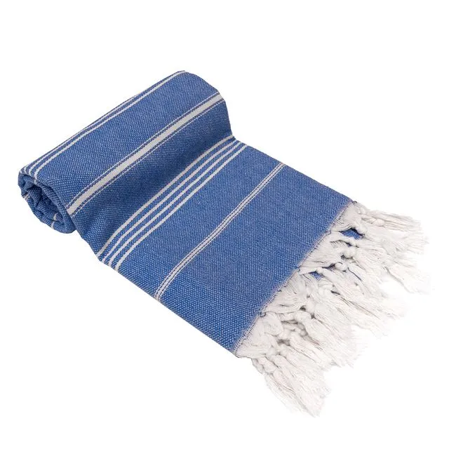 Organic Turkish Bath Beach Towels 100% Organic Cotton Pre-washed and Super Soft Royal Blue