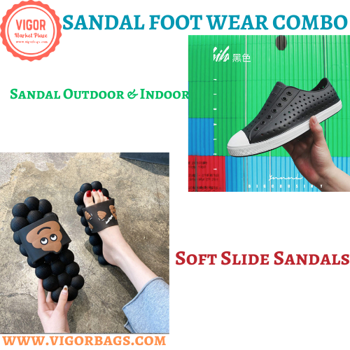 Sandals Anti-slip in indoor areas & Lightweight Breathable Sandal Outdoor & Indoor Combo Pack