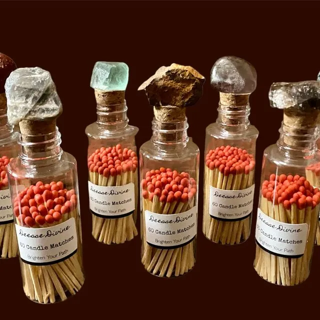 Candle Matches in Cork Bottle with Crystal top