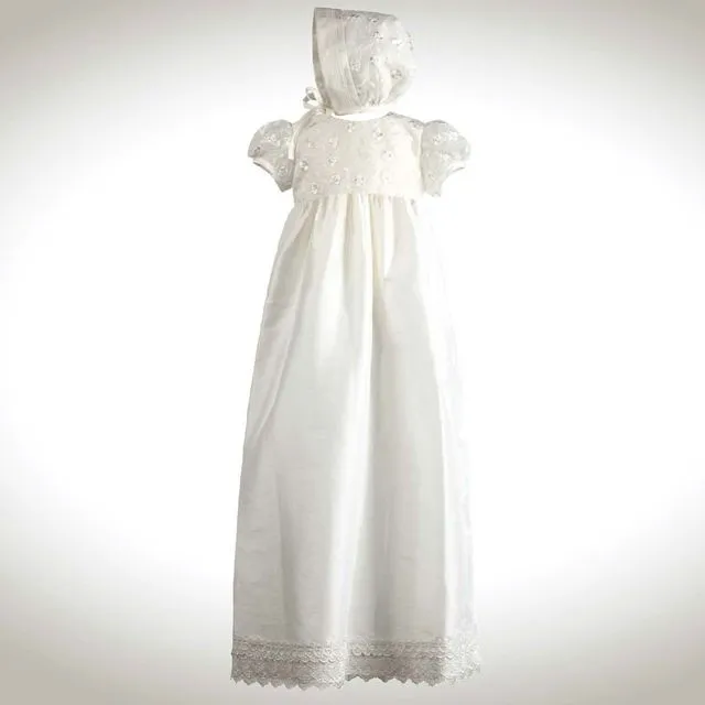 Nessa - Traditional Lace Christening Gown with Matching Bonnet (Copy)