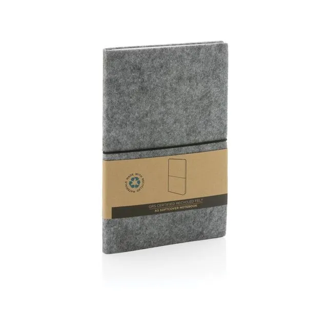 Recycled felt A5 softcover notebook