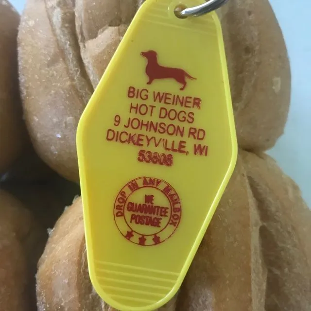 Motel Key Fob, Big Weiner Hot Dogs