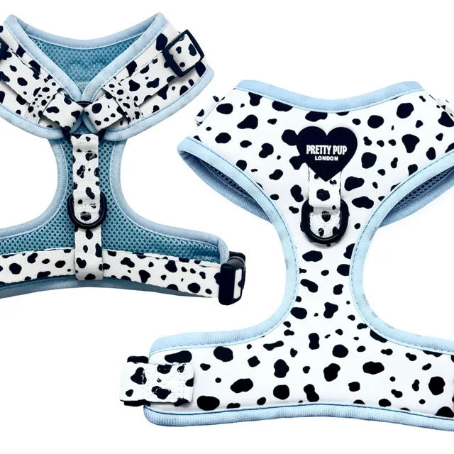 Powder Blue Dalmatian Adjustable Dog Harness