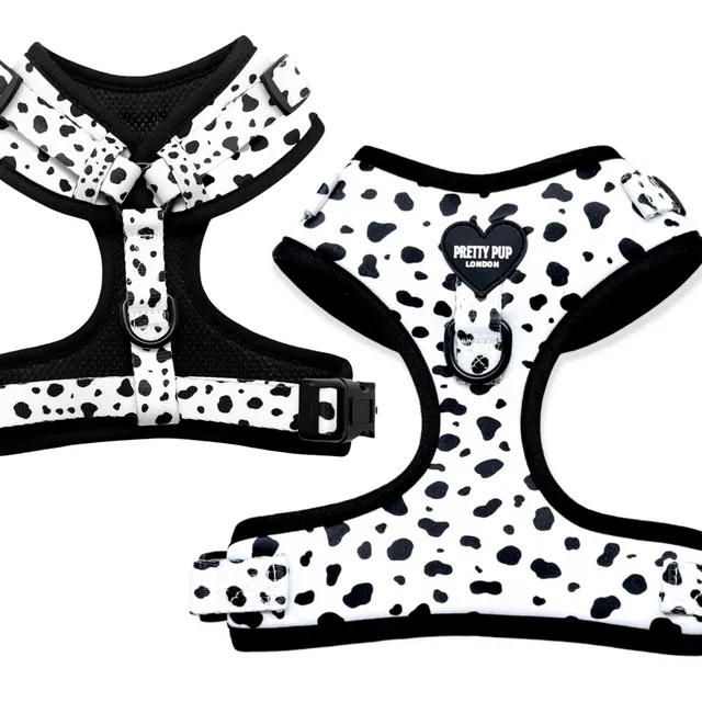 Monochrome Dalmatian Adjustable Dog Harness