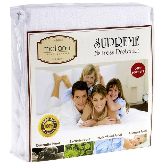Mellanni Twin Waterproof Mattress Protector, Washable, 16" Fitted Deep Pocket