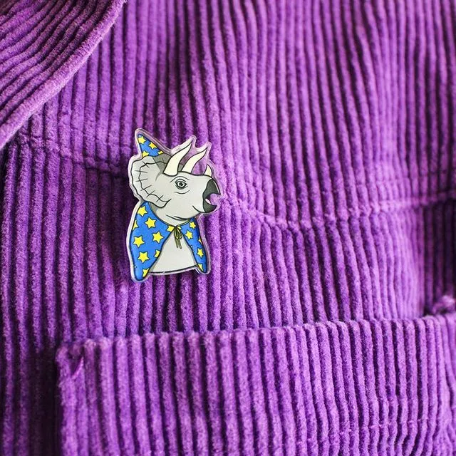 Triceratops Wizard Pin