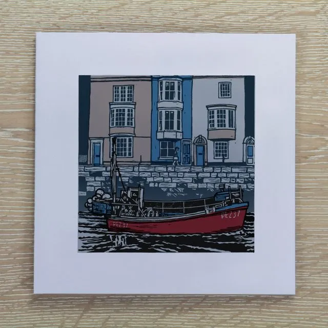 Weymouth Fishing Boat Greetings Card