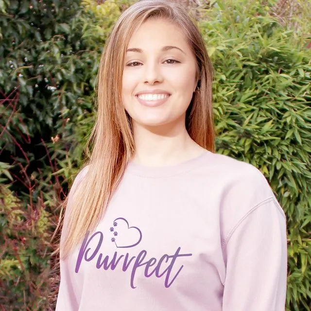 Purrfect - Sweatshirt - Powder Pink
