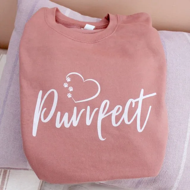 Purrfect - Sweatshirt - Dusty Pink