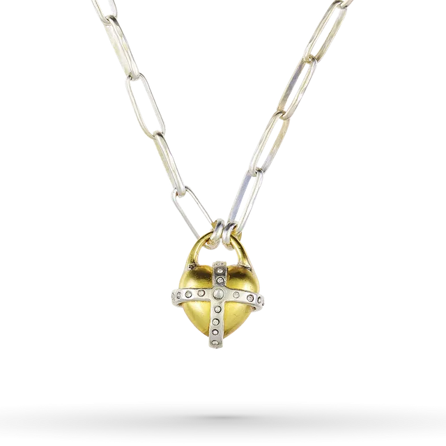 Heartglobe Charm Necklace - Sterling Silver