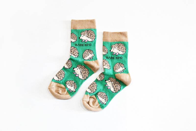 Hedgehog Socks | Child Bamboo Socks | Green Socks