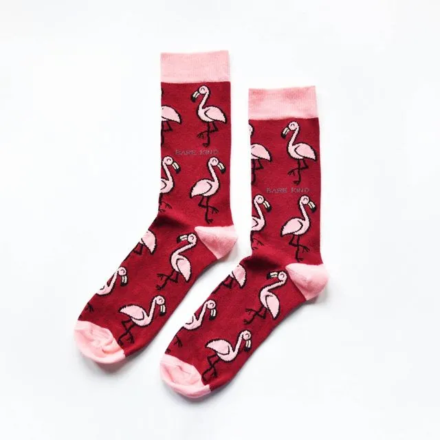 Flamingo Socks | Bamboo Socks | Red Socks | Africa Socks