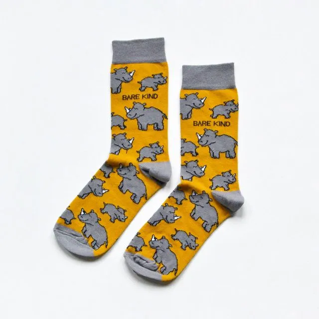 Rhinos Socks | Bamboo Socks | Mustard Yellow Socks