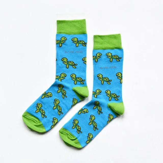 Turtle Socks | Bamboo Socks | Aqua Blue Socks | Ocean Socks