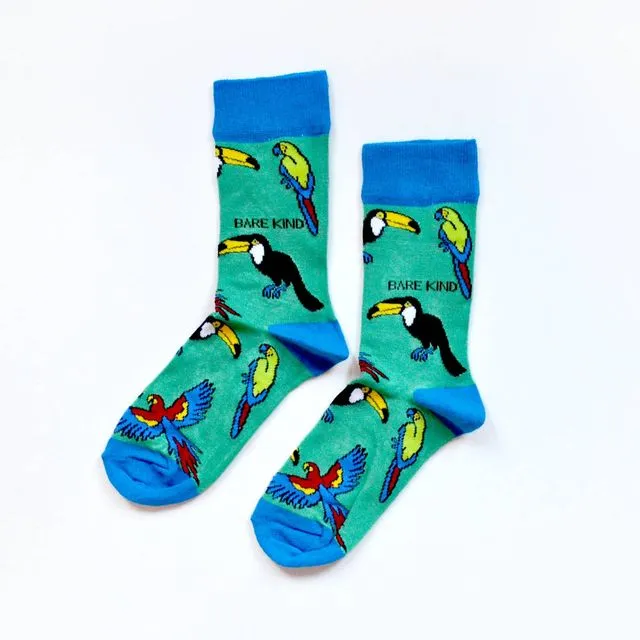 Toucan Socks | Bamboo Socks | Vibrant Green Socks