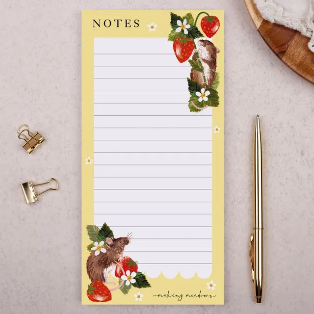 Yellow Field Mouse To Do List Pad