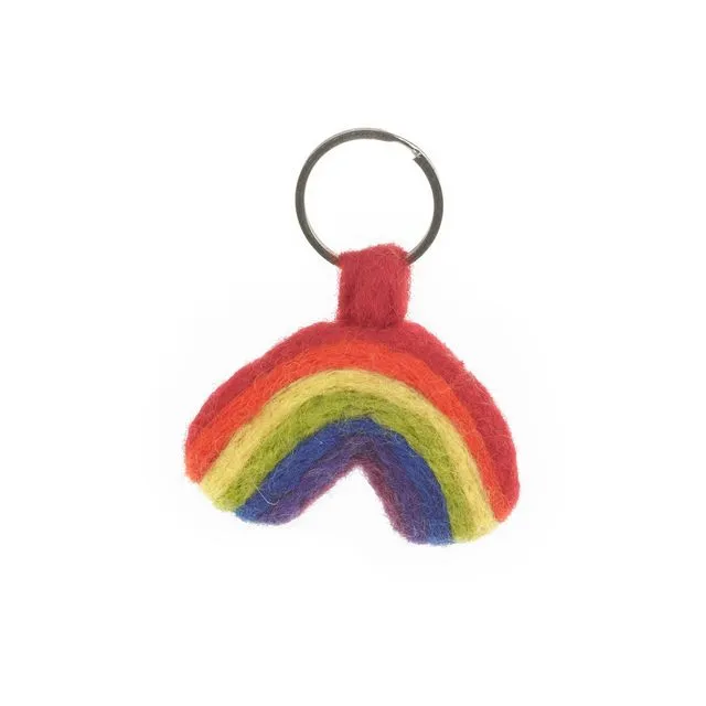 Handmade Felt Fairtrade Rainbow Keyring